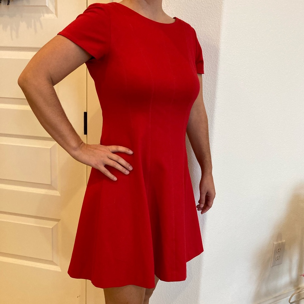 Red skater dress